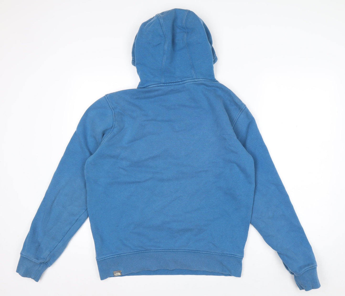 The North Face Men's Blue Pullover Hoodie M Logo Cotton Fleece