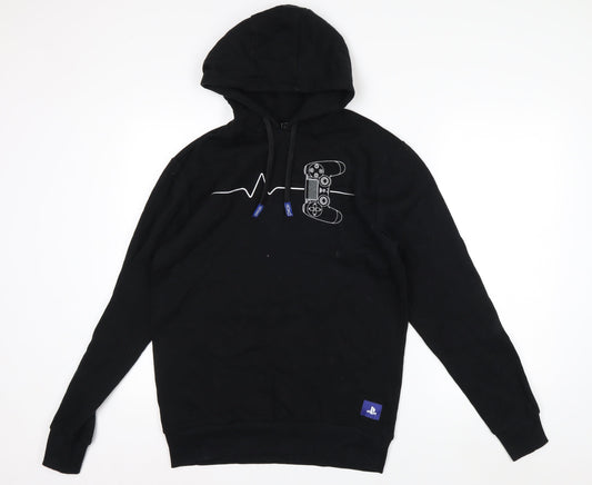 PlayStation Men's Black Pullover Hoodie S Graphic Gaming Sweatshirt