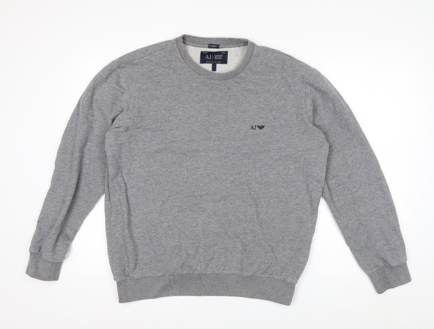 Armani Jeans Men's Grey Crew Neck Pullover Sweatshirt L