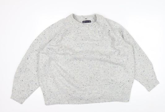 Marks and Spencer Men's Grey XL Crew Neck Chunky Knit Jumper