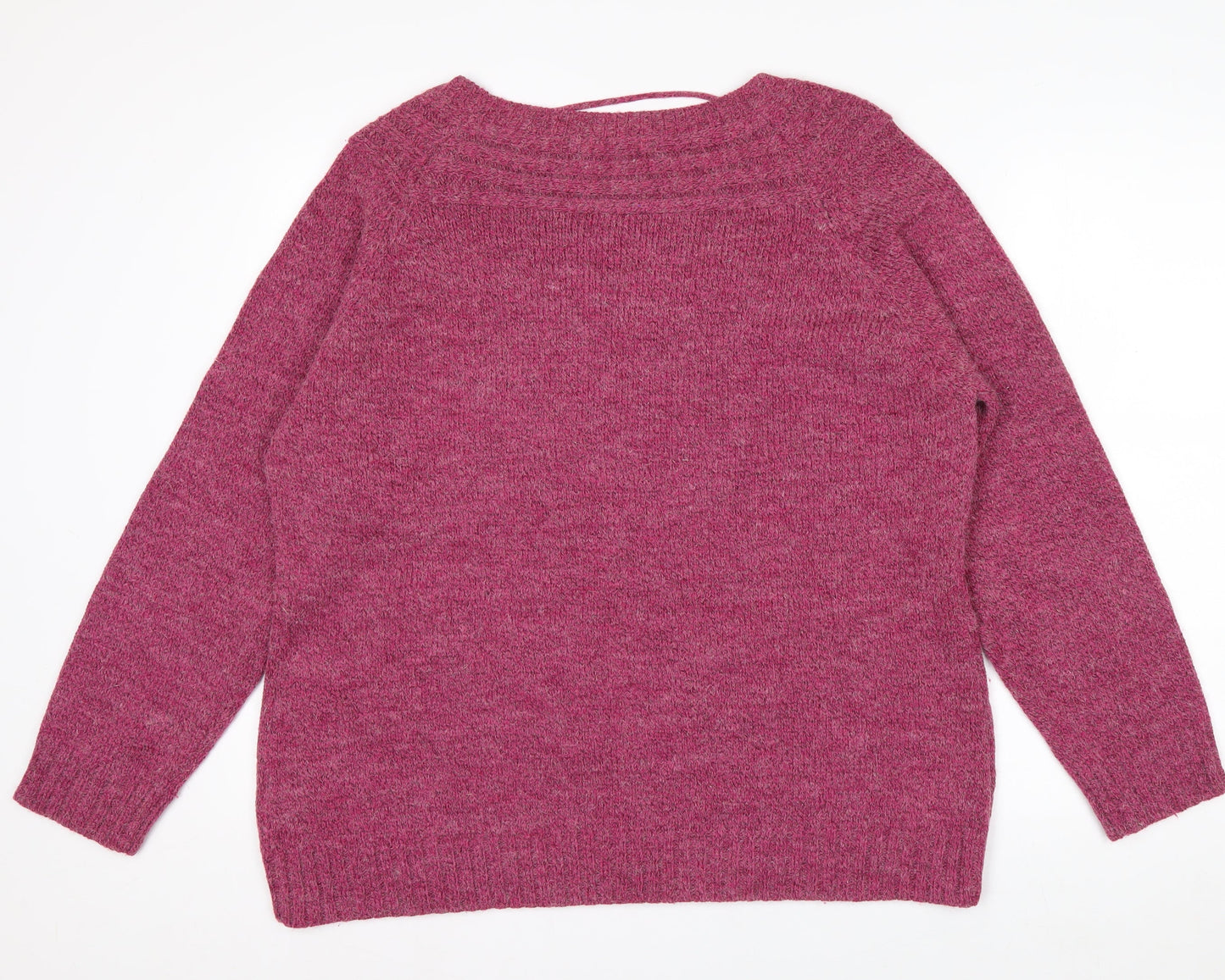 Damart Women’s Pink Crew Neck Pullover Jumper XL 22/24 Acrylic Blend