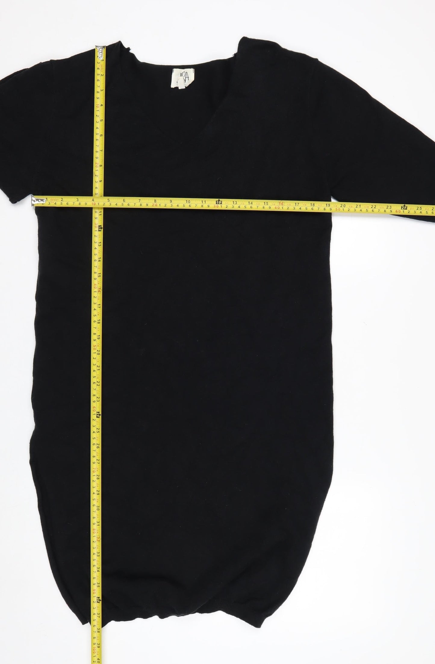 dRA Los Angeles Women Black S Pullover Knit Jumper Short Sleeve