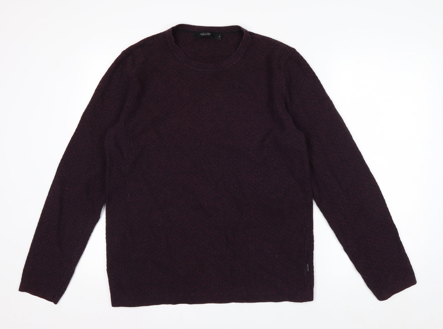 Jack & Jones Men’s Purple Cotton Crew Neck Jumper Size L