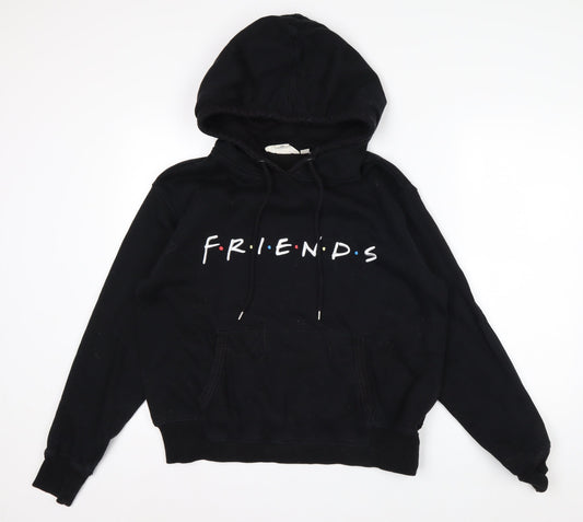 H&M L.O.G.G. Men's Black Friends Pullover Hoodie M Fleece Graphic