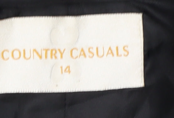 Country Casuals Women Black Size 14 Classic Lined Blazer