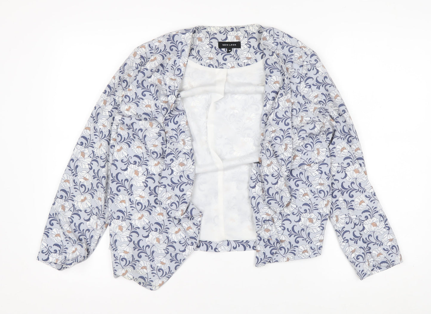 New Look Women’s Blue Floral Lightweight Blazer Size 10