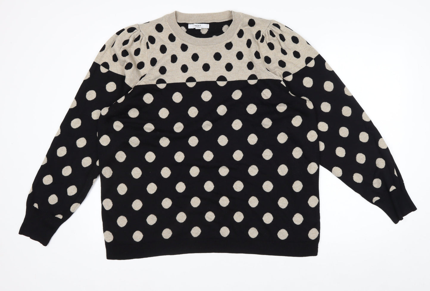 Next Women’s Black Polka Dot Crew Neck Pullover Jumper XL Tall