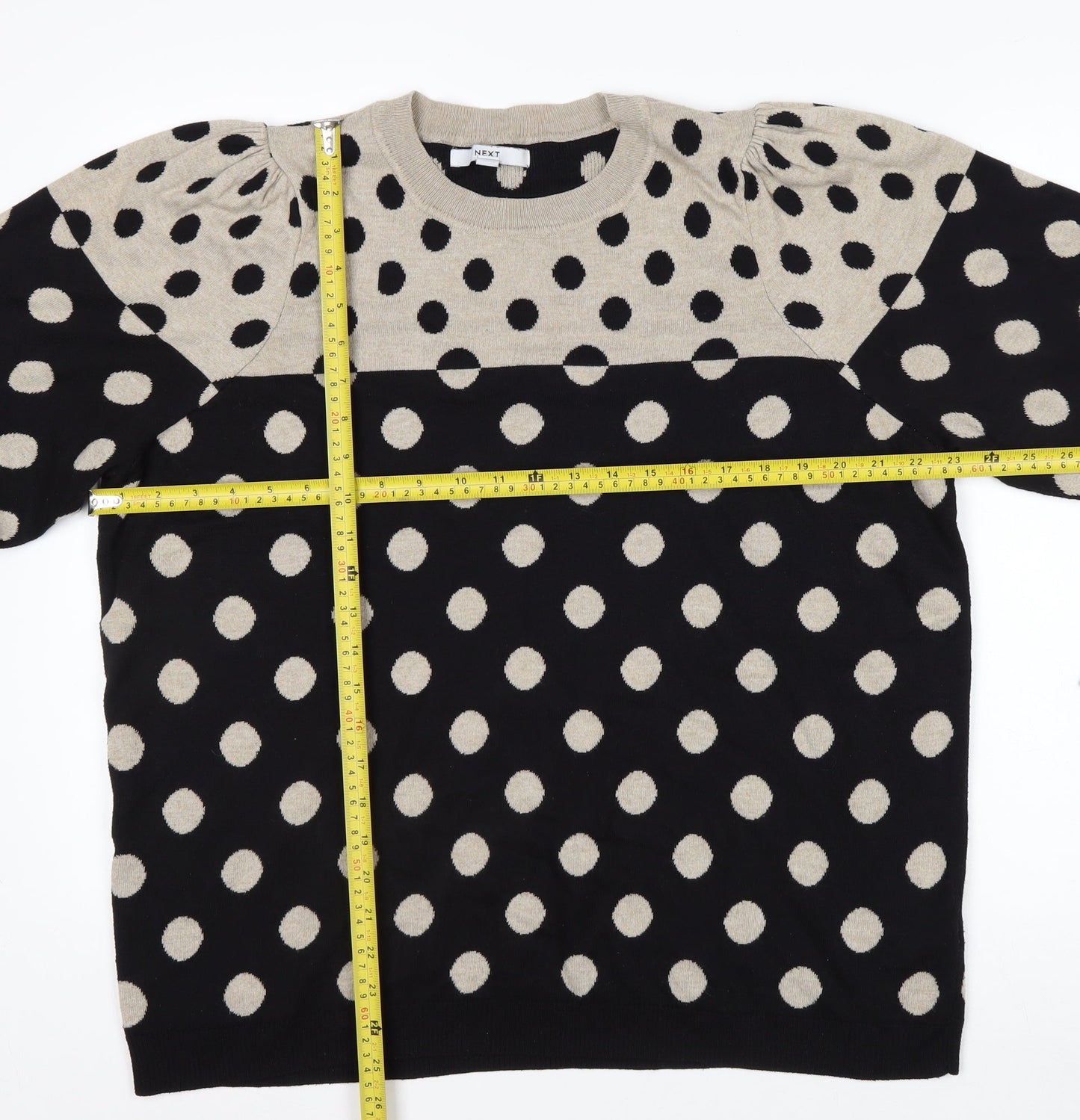 Next Women’s Black Polka Dot Crew Neck Pullover Jumper XL Tall
