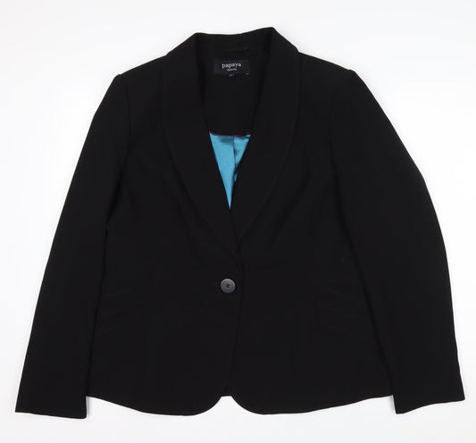 Papaya Women Black Tailored Notch Blazer Size 18
