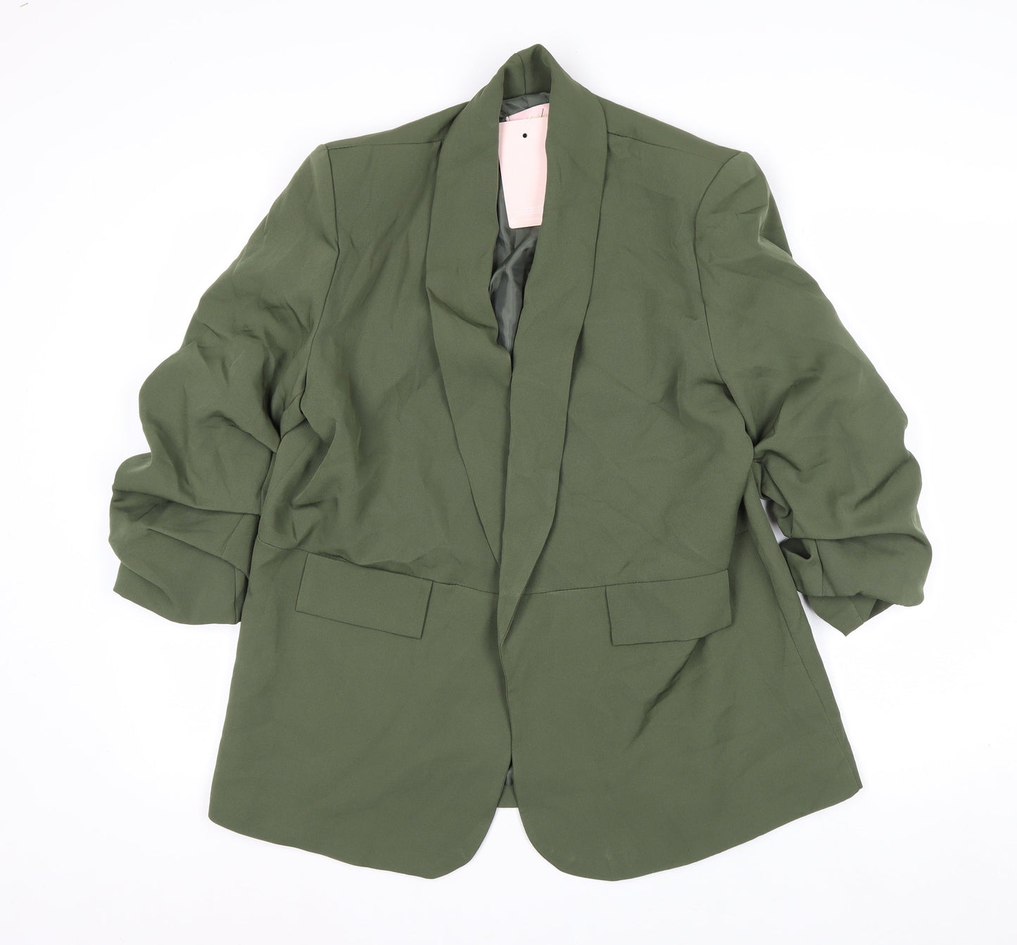 Pink Boutique Women’s Green Shawl Collar Blazer XL Woven Jacket