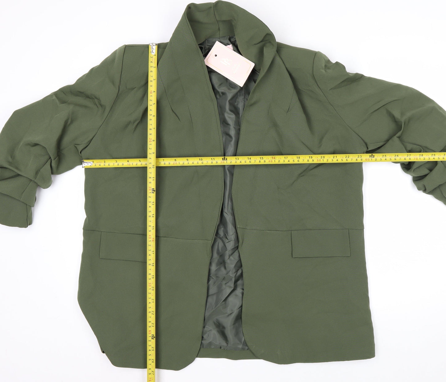 Pink Boutique Women’s Green Shawl Collar Blazer XL Woven Jacket