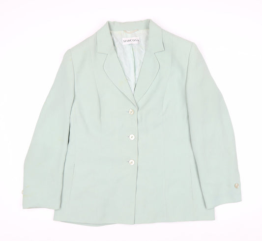 Marcona Women Mint Green Size 16 Classic Single-Breasted Blazer