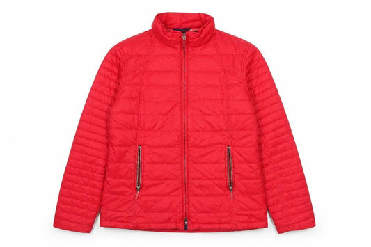 Barbour Womens Red Quilted Puffer Jacket Size 14 Lightweight Autumn Winter