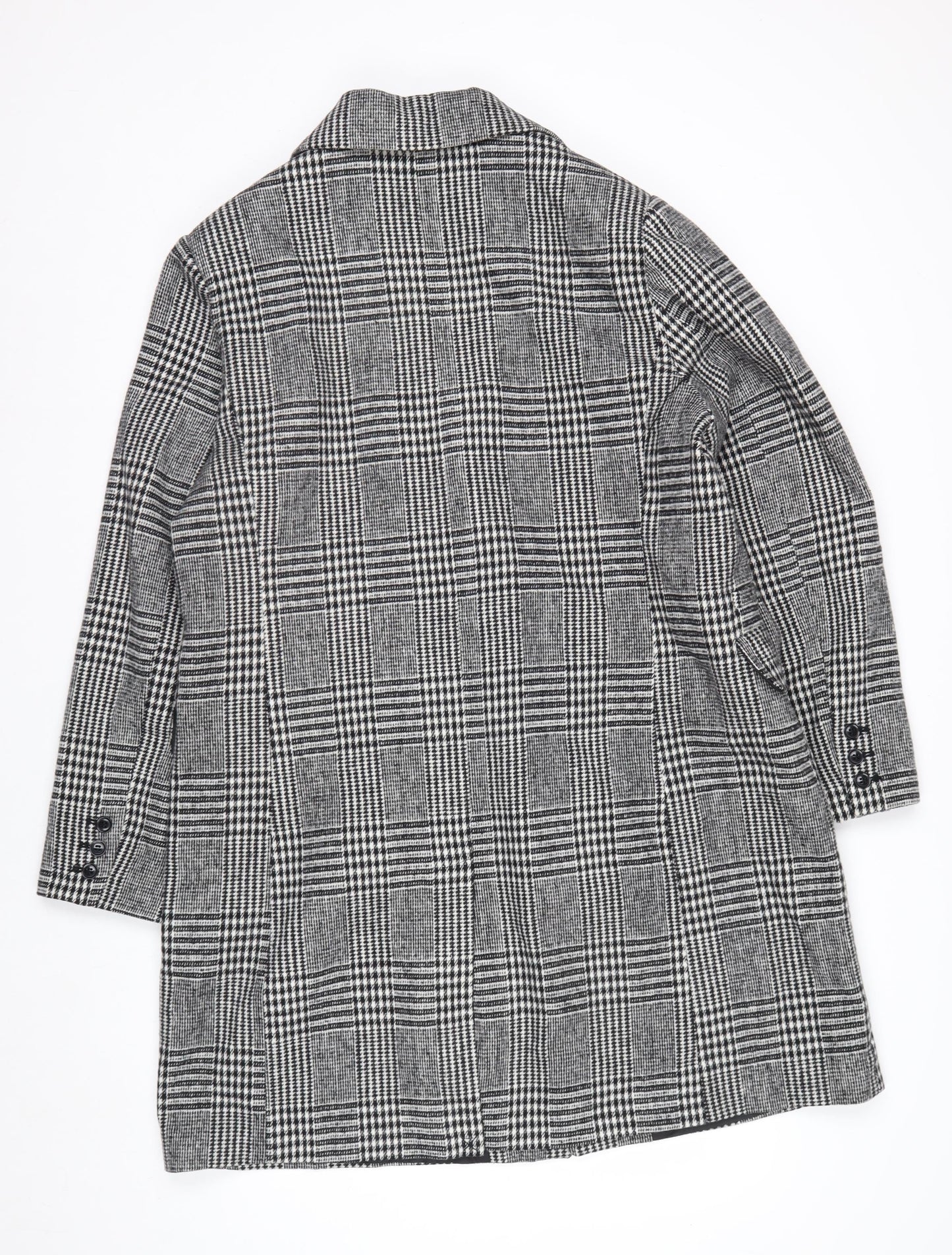 Primark Women’s Grey Checked Blazer Jacket Size 16 Regular Fit