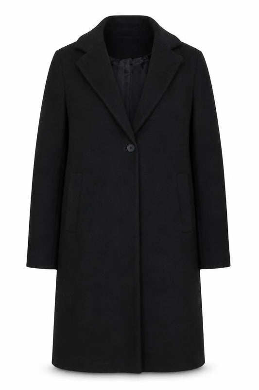 Marks and Spencer Women’s Black Long Overcoat Size 14 Regular Polyester