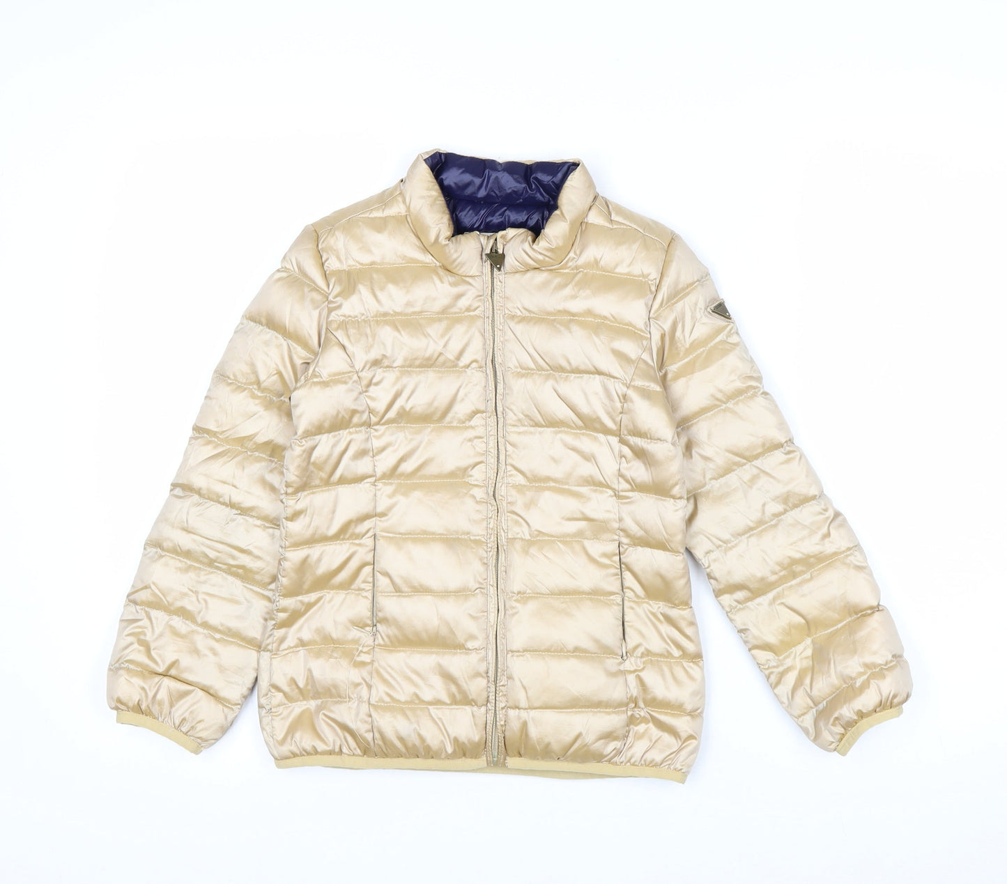 Guess Girls Beige Puffer Jacket 8 Years Lightweight Quilted Winter Coat