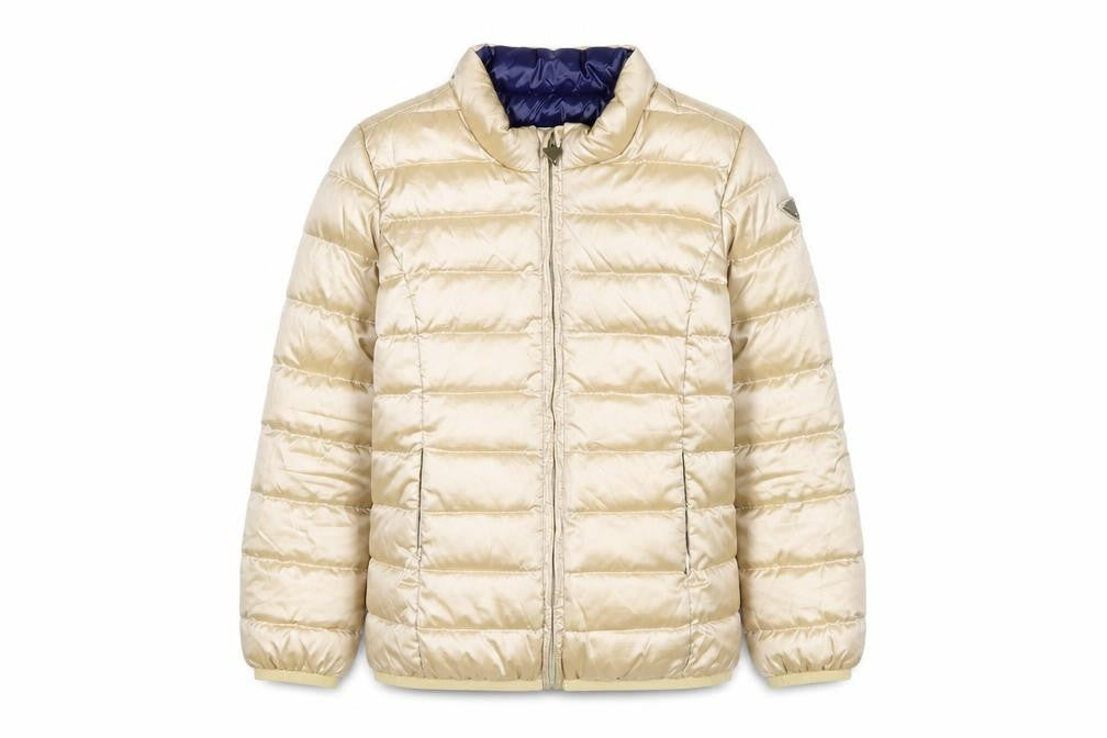 Guess Girls Beige Puffer Jacket 8 Years Lightweight Quilted Winter Coat