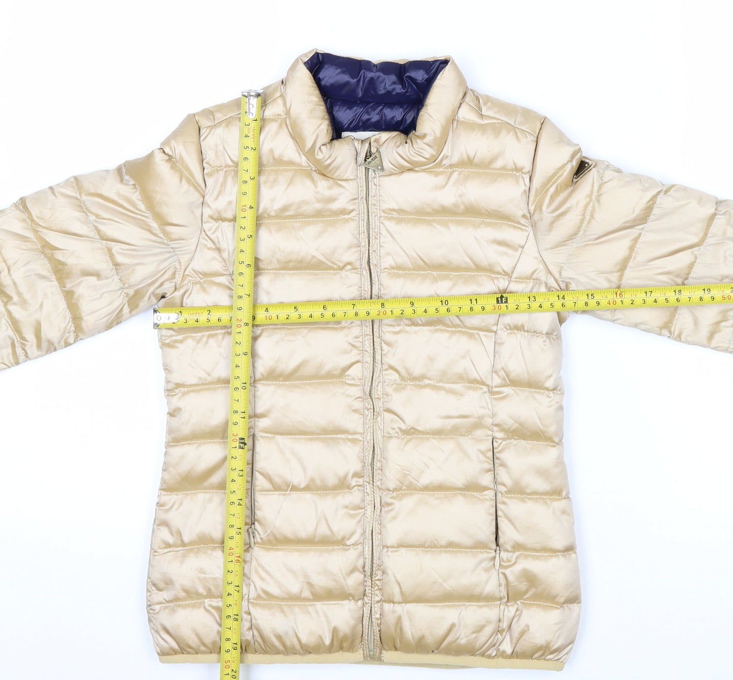 Guess Girls Beige Puffer Jacket 8 Years Lightweight Quilted Winter Coat