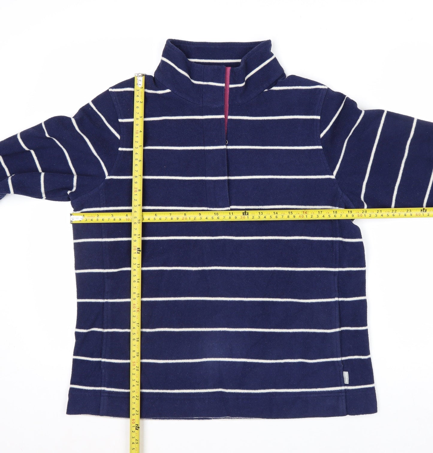 Rohan Womens Navy Striped Fleece Pullover Sweatshirt Size M