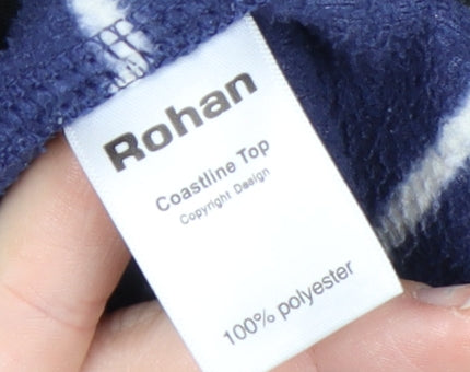 Rohan Womens Navy Striped Fleece Pullover Sweatshirt Size M