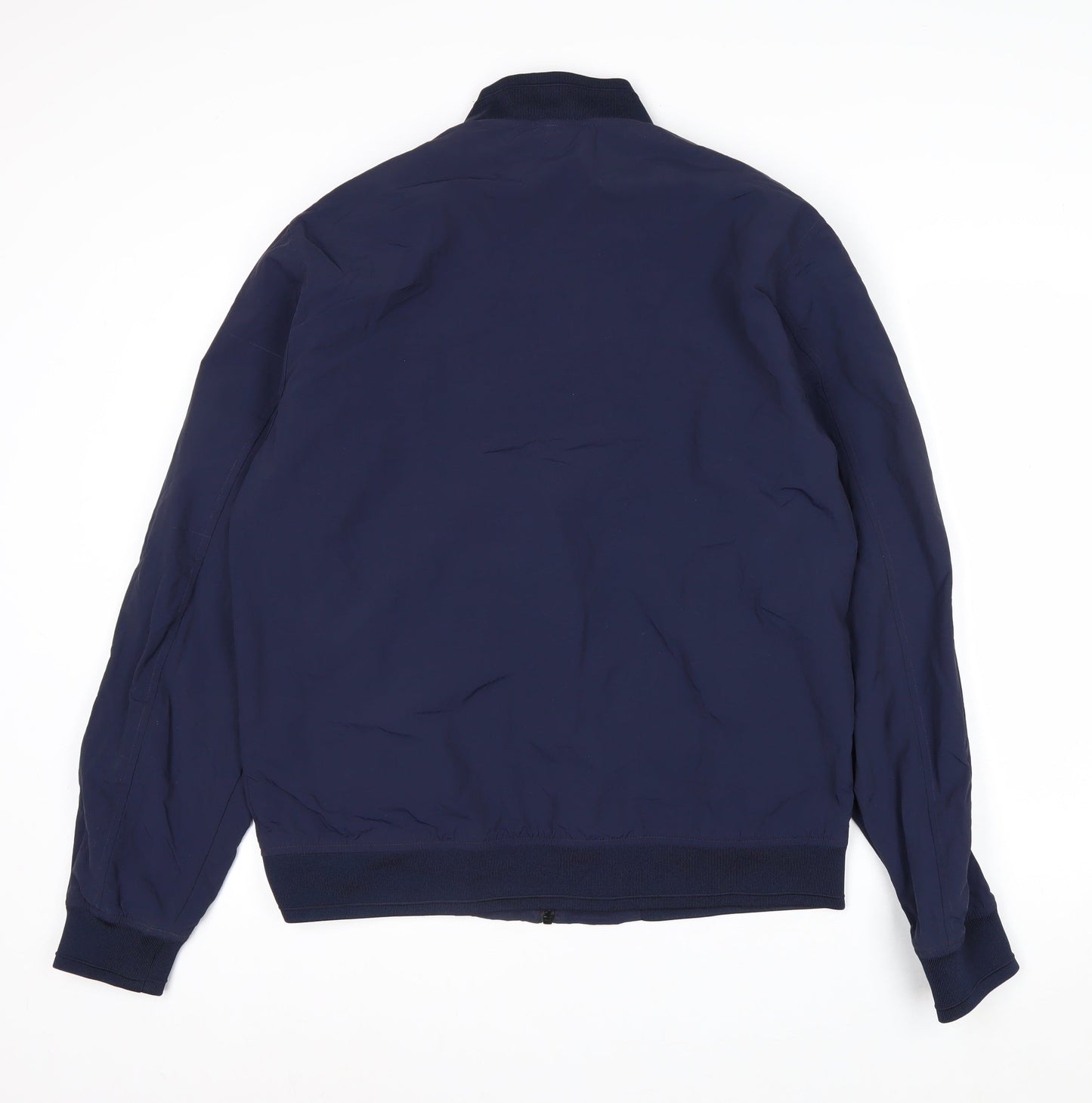 Next Men's Blue Nylon Bomber Jacket L Casual Zip Pockets