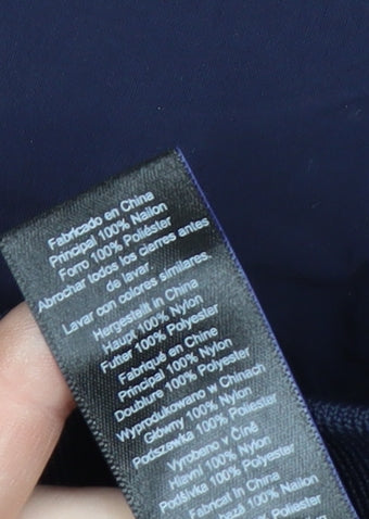Next Men's Blue Nylon Bomber Jacket L Casual Zip Pockets