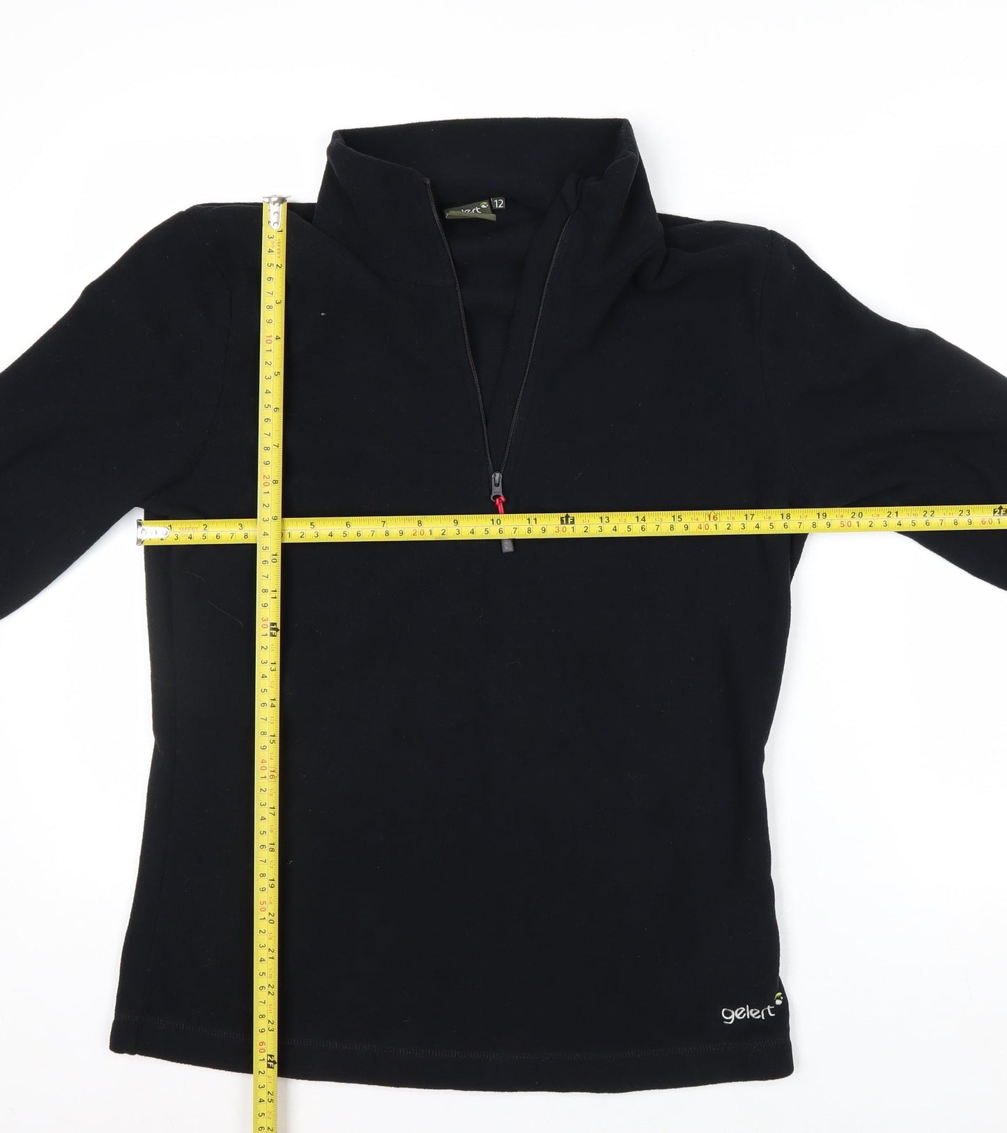 Gelert Womens Black Size 12 Fleece 1/2 Zip Pullover Sweatshirt