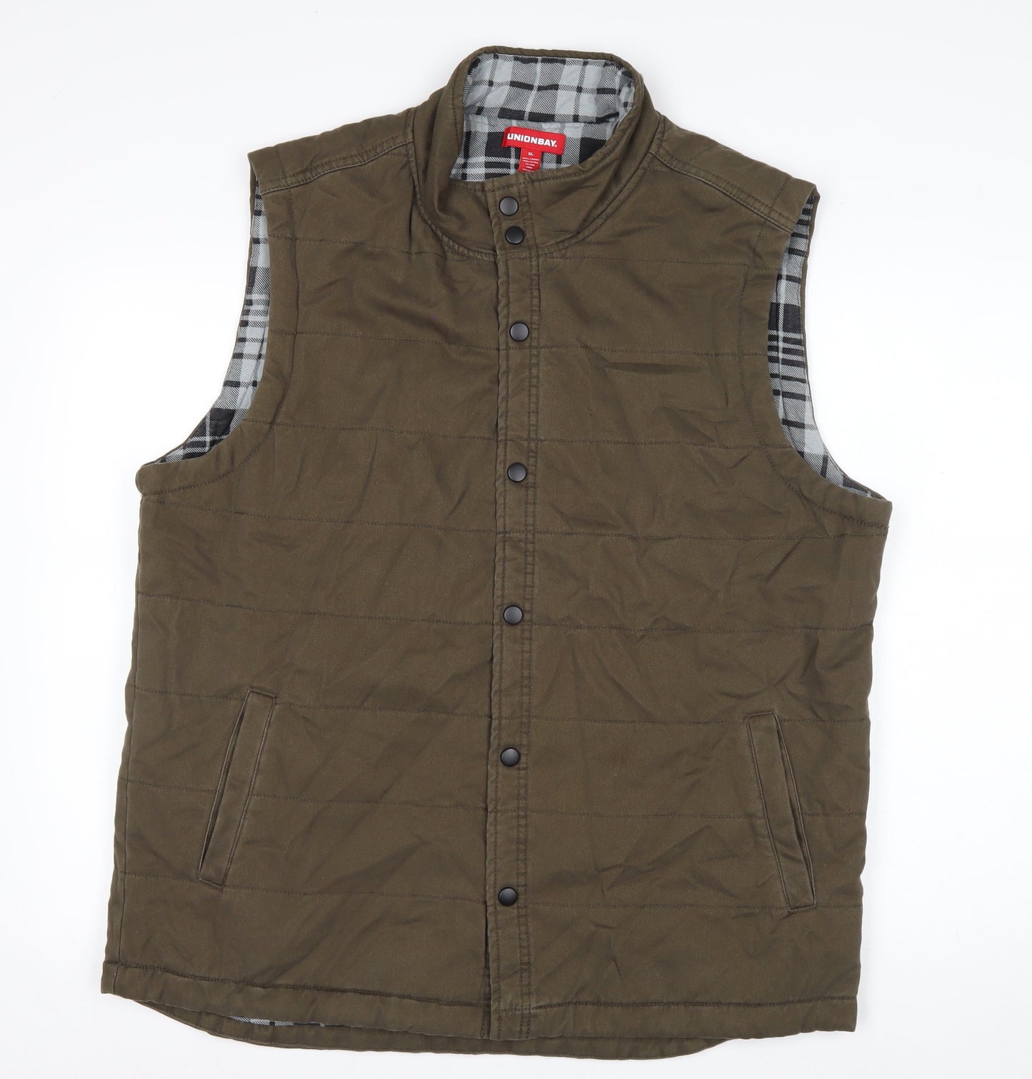 Unionbay Men's Brown Quilted Cotton Waistcoat XL Casual Workwear
