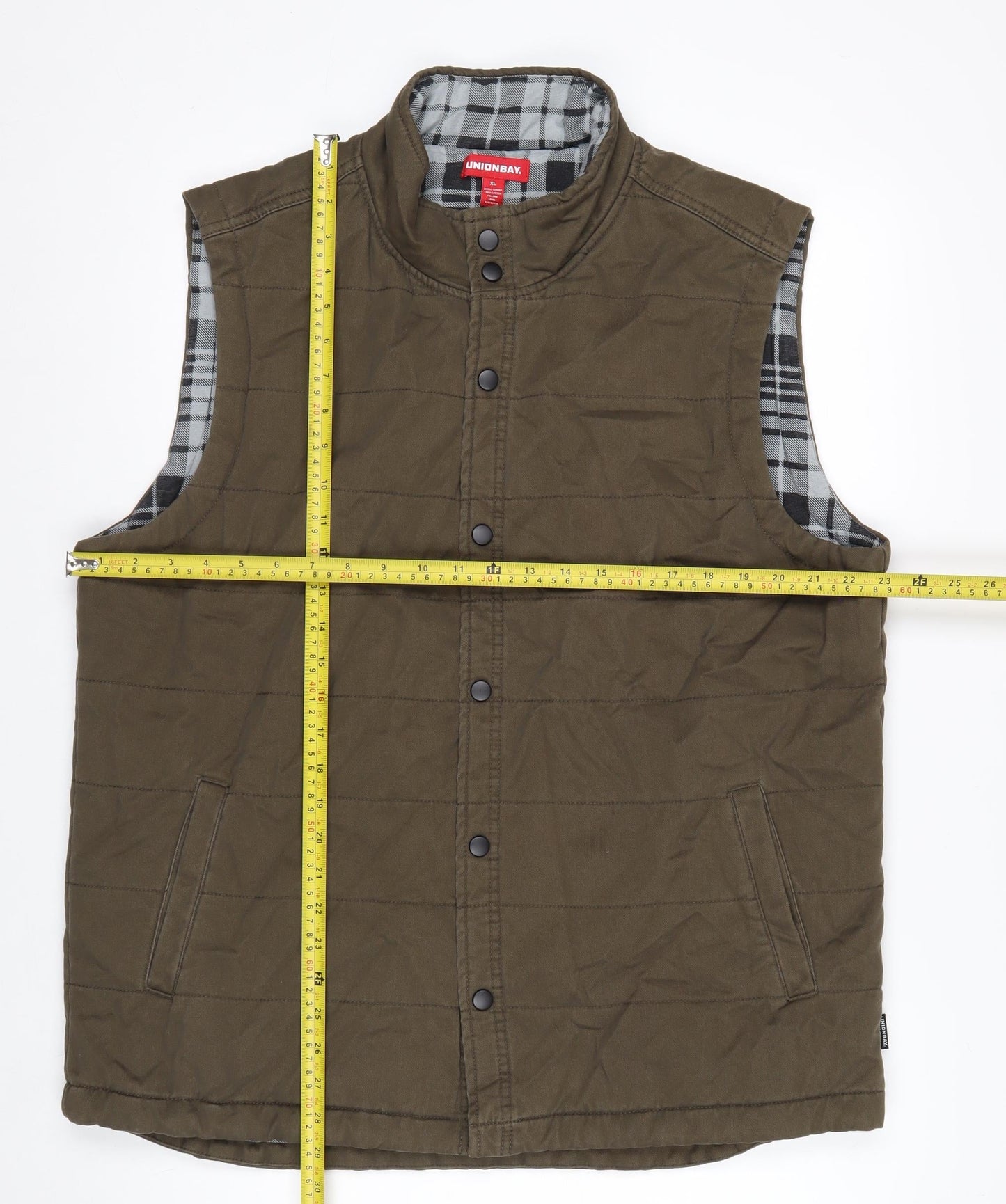 Unionbay Men's Brown Quilted Cotton Waistcoat XL Casual Workwear