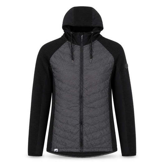 Trespass Women Black Grey Quilted Hooded Full Zip Jacket UK 12