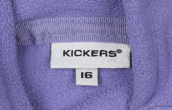 Kickers Womens Purple Fleece Pullover Sweatshirt Size 16