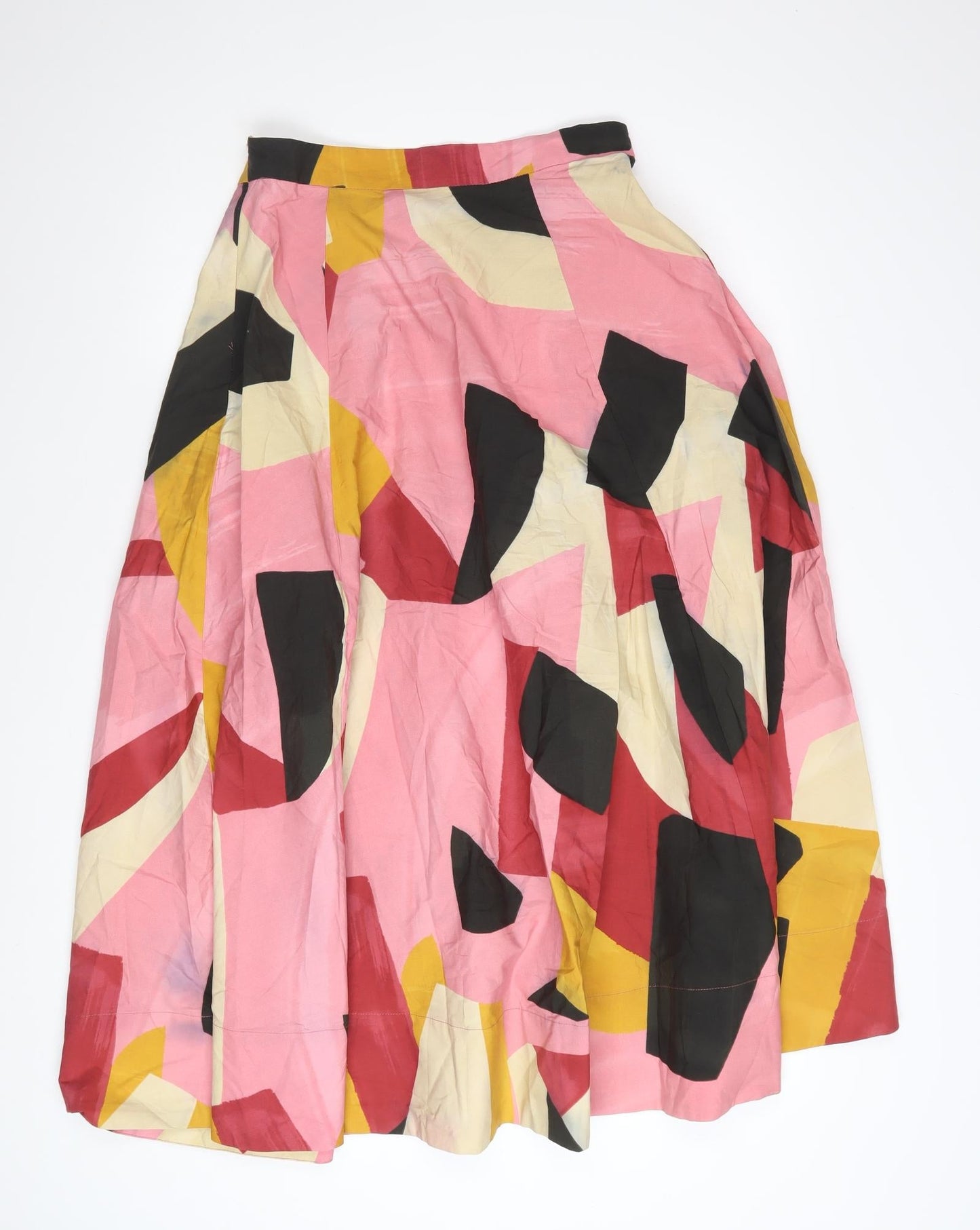 Zara Women's Multicoloured A-Line Midi Cotton Skirt Size M