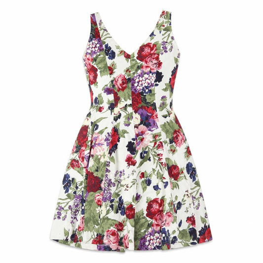 Style Et File Women's Multicoloured Floral Fit & Flare Cotton Dress Size 12