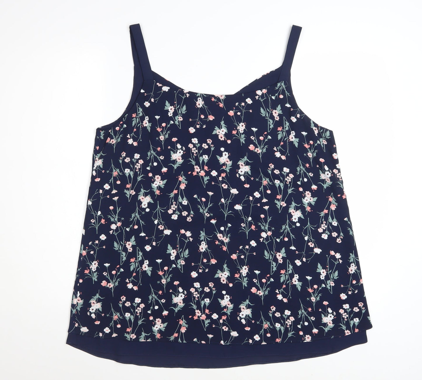 Nutmeg Women’s Blue Floral Camisole Top Size 16 Polyester Sleeveless