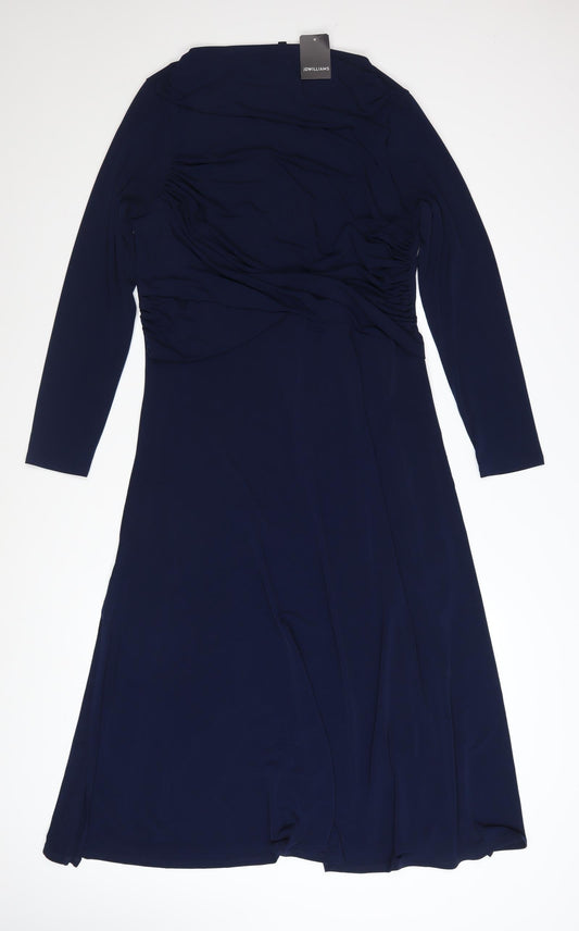 JD Williams Women’s Blue Size 16 Fit & Flare Long Sleeve Dress