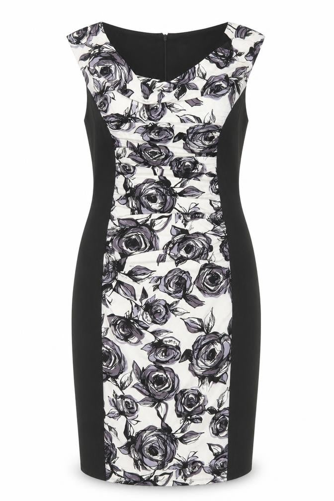 Phase Eight Women’s Black Floral Bodycon Dress Size 14