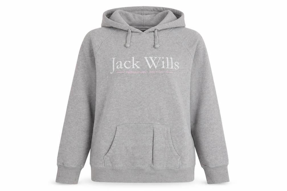 Jack Wills Womens Grey Pullover Hoodie UK 10 Cotton Blend Casual