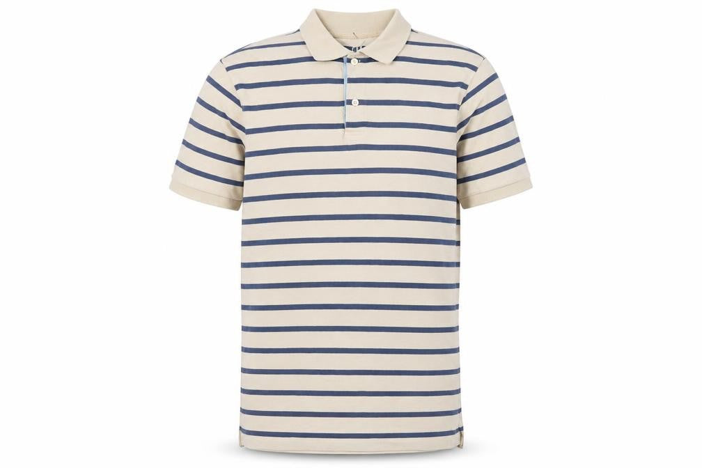 Gap Men’s Beige Striped Stretch Cotton Polo Shirt Size M