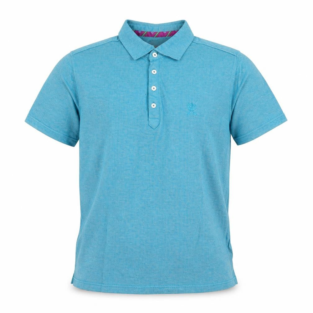 Jeff Banks Men's Blue Cotton Short Sleeve Polo Shirt Size L