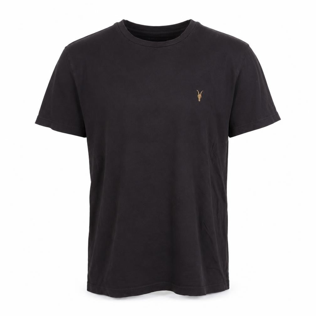 AllSaints Men's Black Slim Fit Crew Neck Cotton T-Shirt Size S