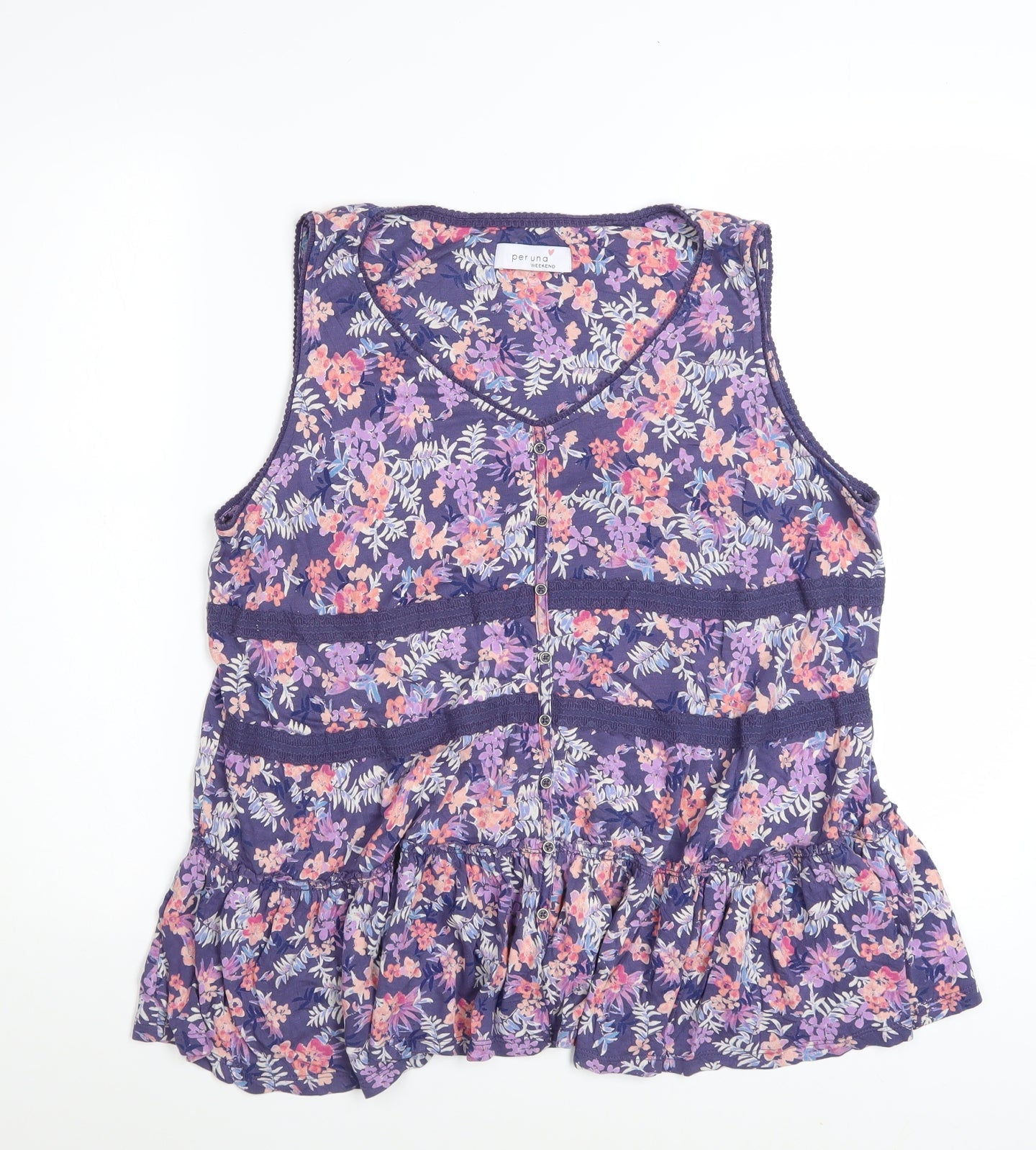 Marks and Spencer Per Una Women’s Multicoloured Floral Sleeveless Tunic Blouse Size 18