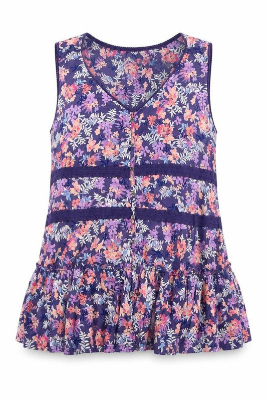 Marks & Spencer Per Una Women’s Multicoloured Floral Sleeveless Tunic Blouse Size 18