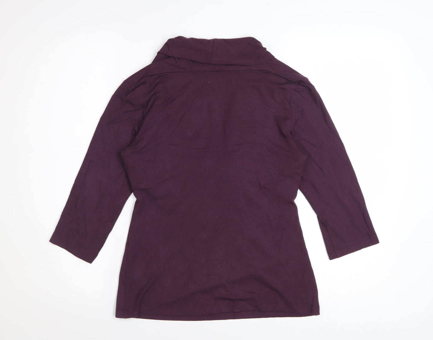 Kettlewell Womens Purple Wrap Blouse 3/4 Sleeve M Viscose Top