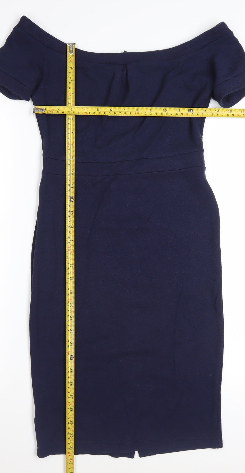 Next Women's Blue Off Shoulder Bodycon Dress Size 8