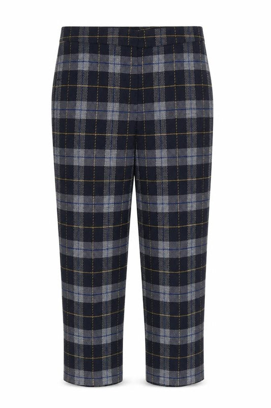 Marks and Spencer Women Blue Plaid Trousers Size 10 Straight Leg