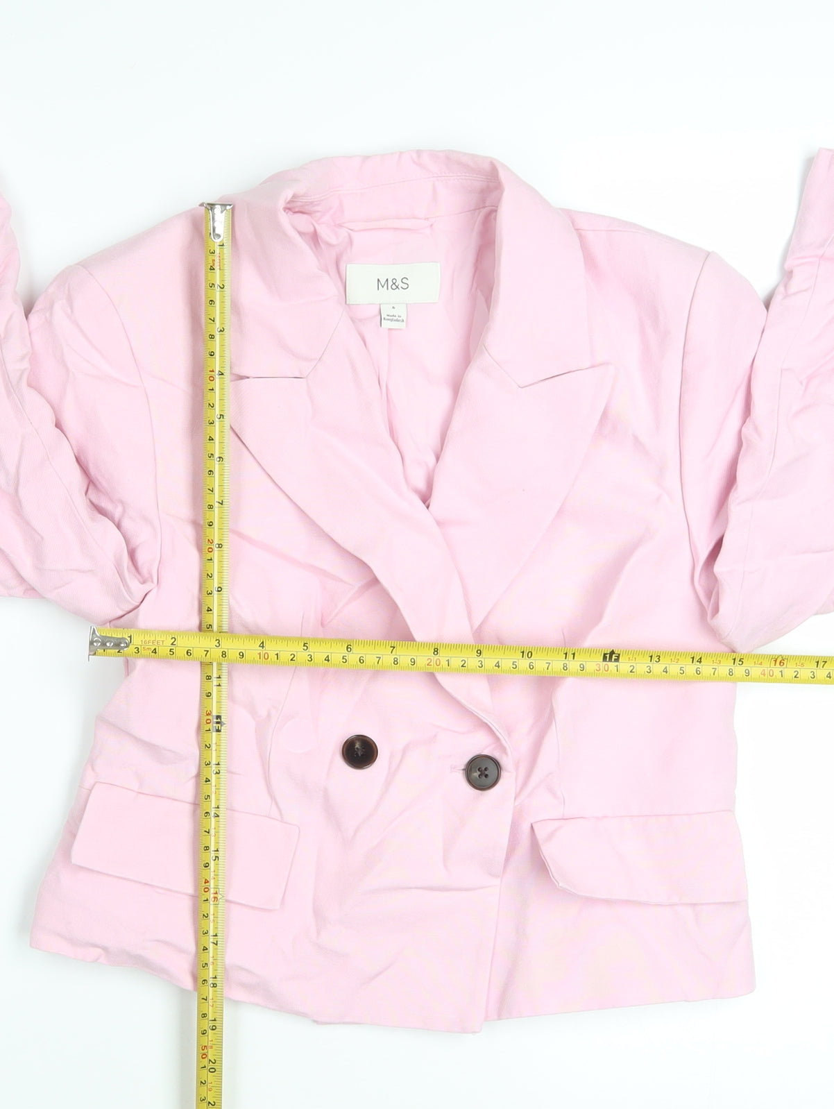 Marks and Spencer Women's Pink Blazer Size 6 Linen Mix