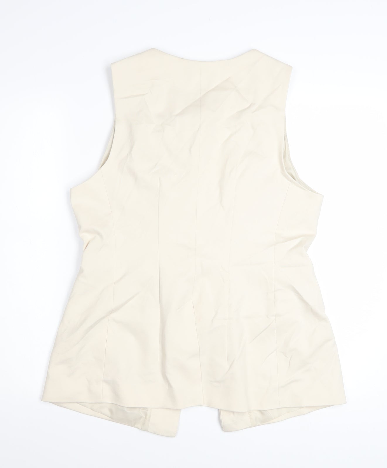 Marks and Spencer Women Beige Sleeveless Tunic Blouse Size 14