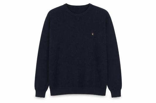 Gabicci Men’s Blue 2XL Crew Neck Cotton Acrylic Knit Jumper
