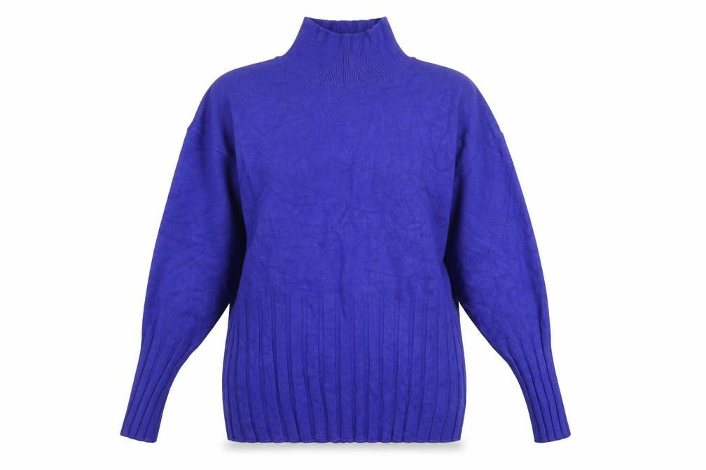 Marks & Spencer Women’s Blue Roll Neck Viscose Jumper Size 12