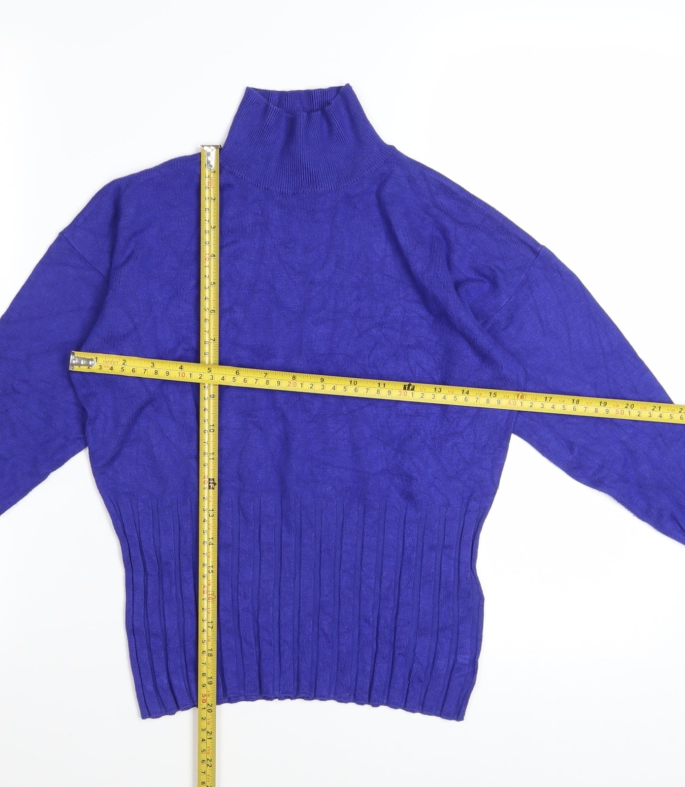 Marks and Spencer Women’s Blue Roll Neck Viscose Jumper Size 12